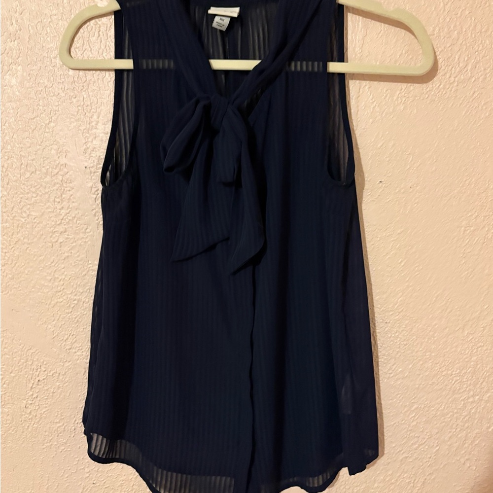 a new day Navy Sleeveless Tie-Neck Chiffon Camisole
